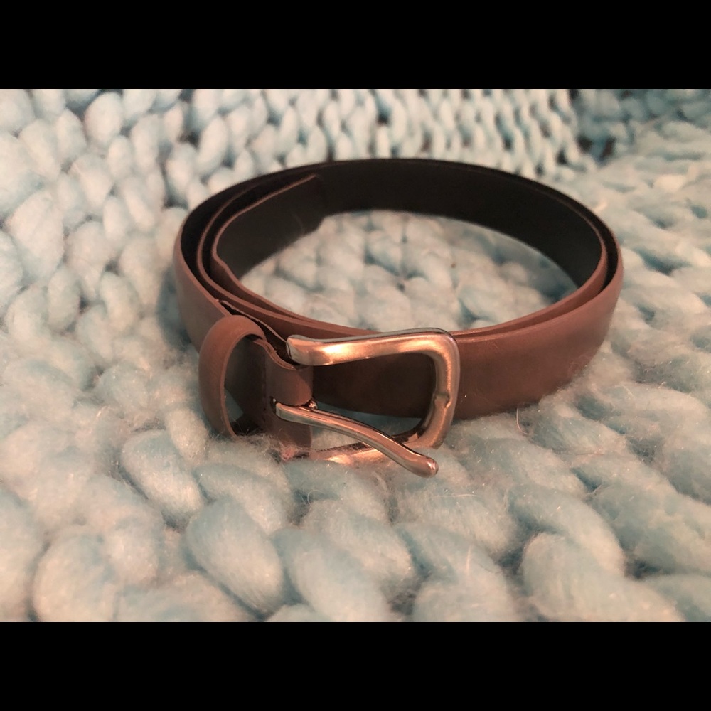 Gray Leather Belt